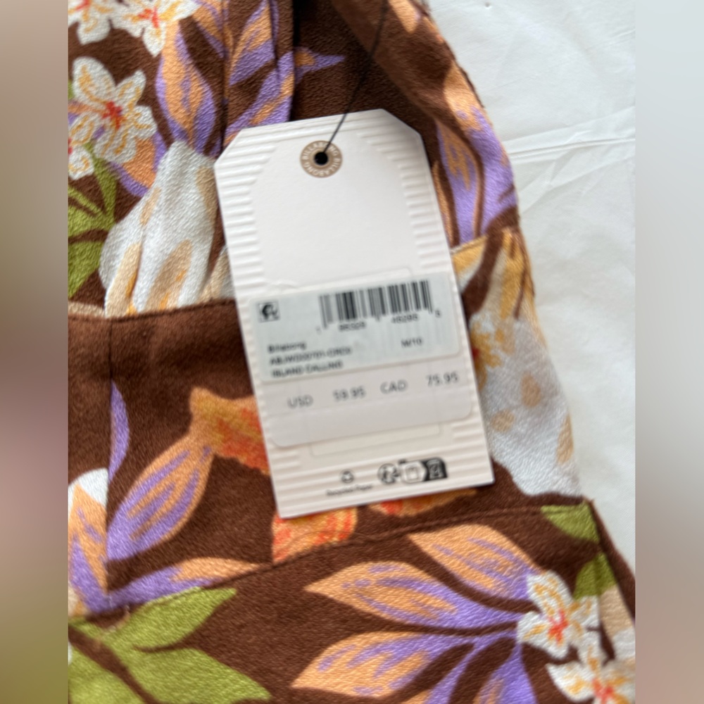 Billabong Brown Floral Dress NWT - Picture 3 of 6